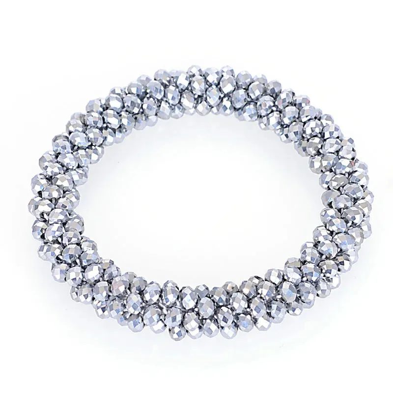 Boho Crystal Elastic Bracelets Bangles For Women Kristal Vintage Stretch Bohemian Hair Band Femme Multi-function Jewelry