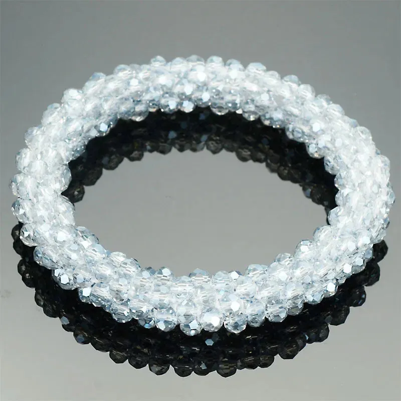 Boho Crystal Elastic Bracelets Bangles For Women Kristal Vintage Stretch Bohemian Hair Band Femme Multi-function Jewelry