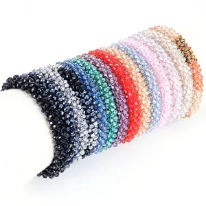 Boho Crystal Elastic Bracelets Bangles For Women Kristal Vintage Stretch Bohemian Hair Band Femme Multi-function Jewelry