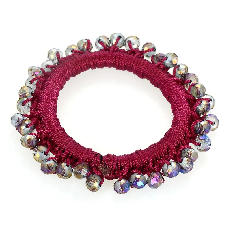 Boho Crystal Elastic Bracelets Bangles For Women Kristal Vintage Stretch Bohemian Hair Band Femme Multi-function Jewelry