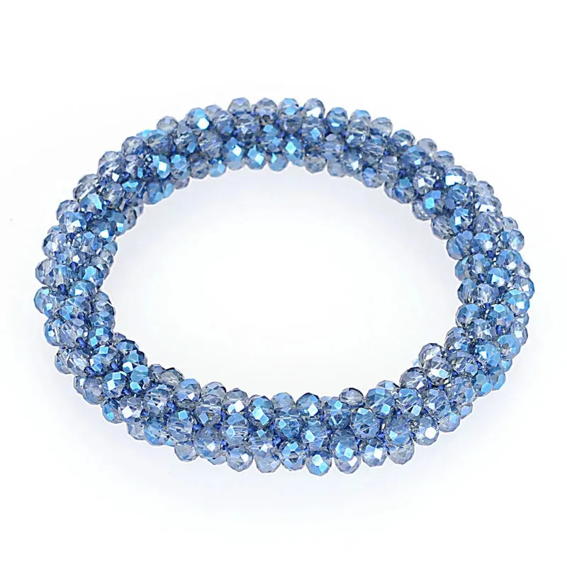 Boho Crystal Elastic Bracelets Bangles For Women Kristal Vintage Stretch Bohemian Hair Band Femme Multi-function Jewelry
