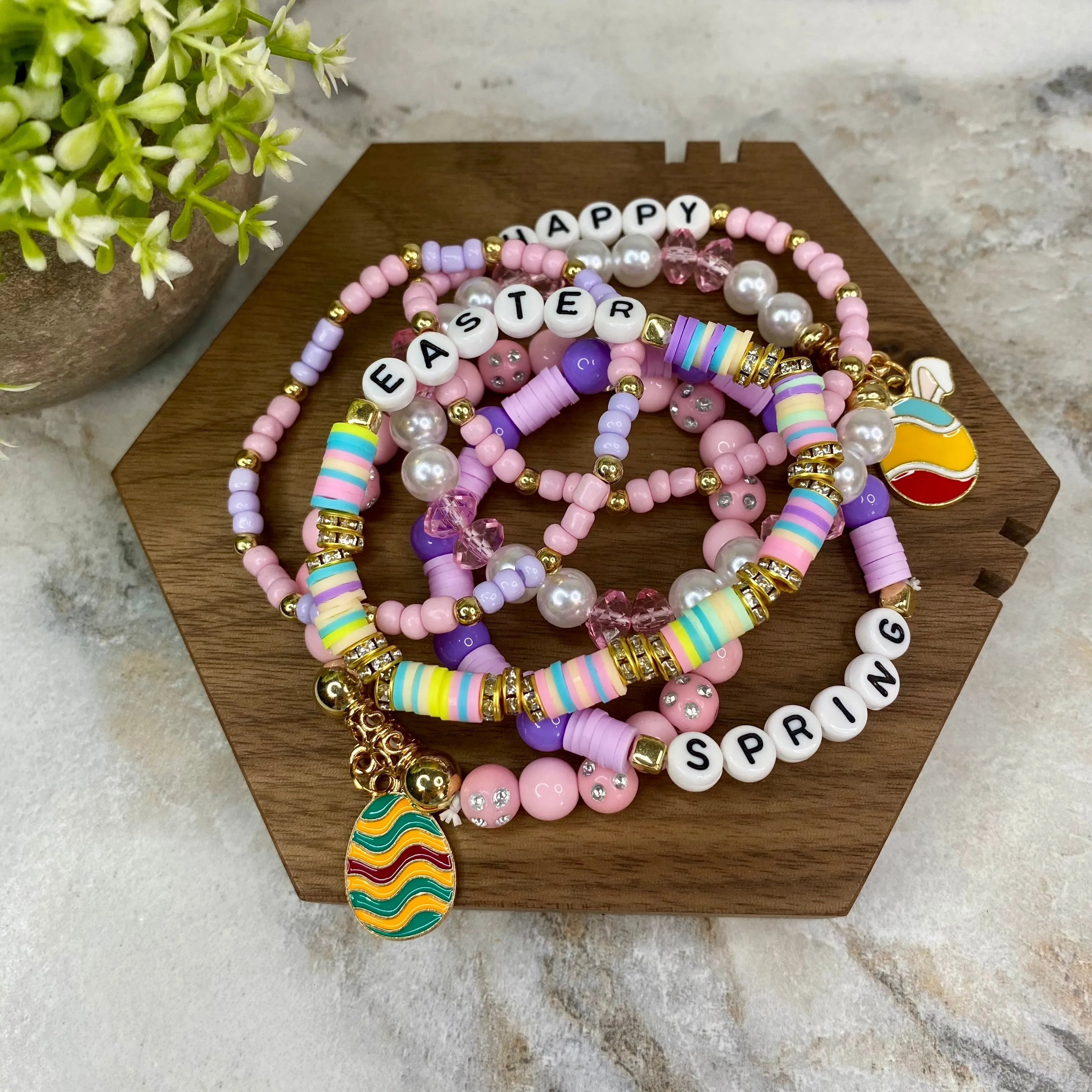 Bracelet - Clay   Bead - Easter Mix #3