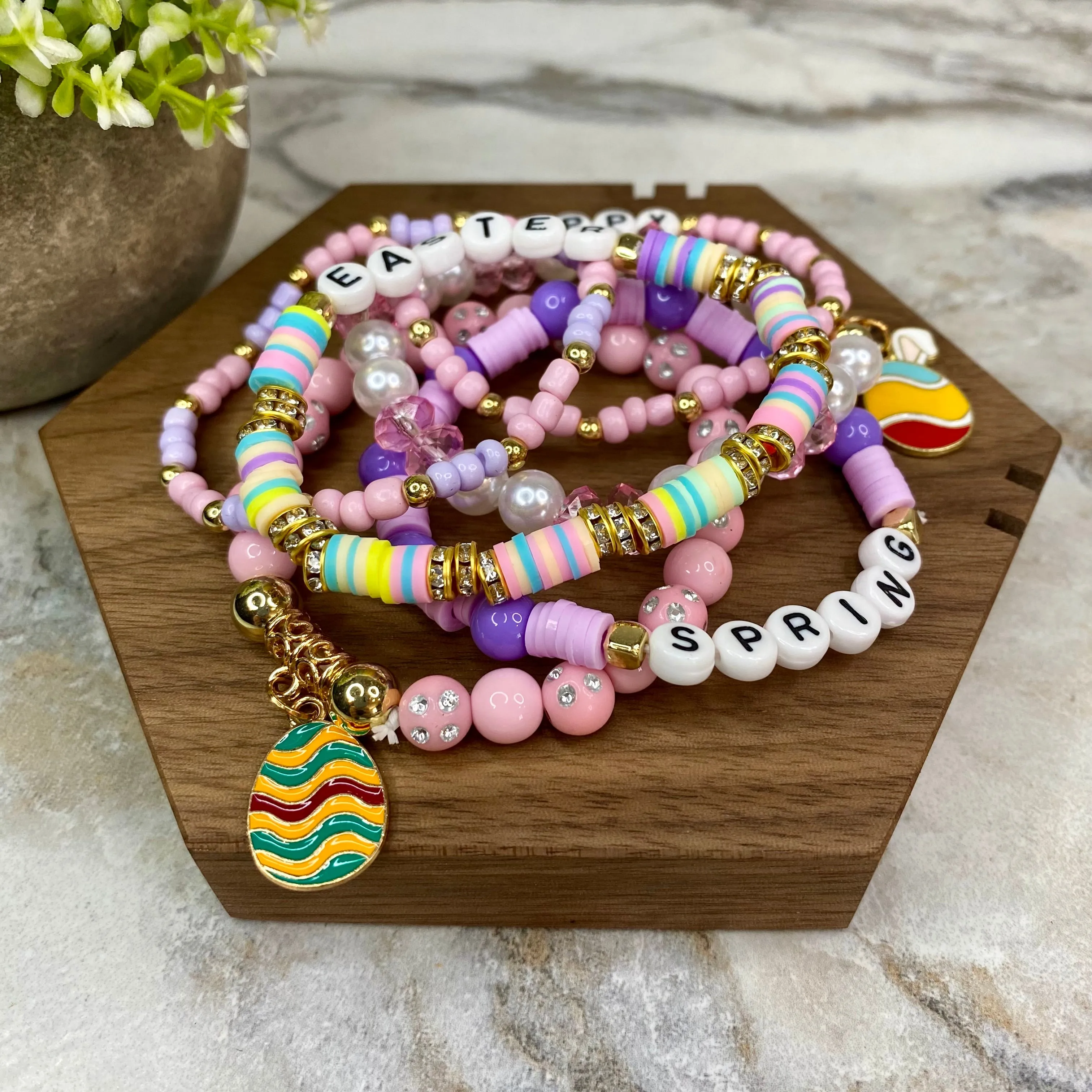 Bracelet - Clay   Bead - Easter Mix #3