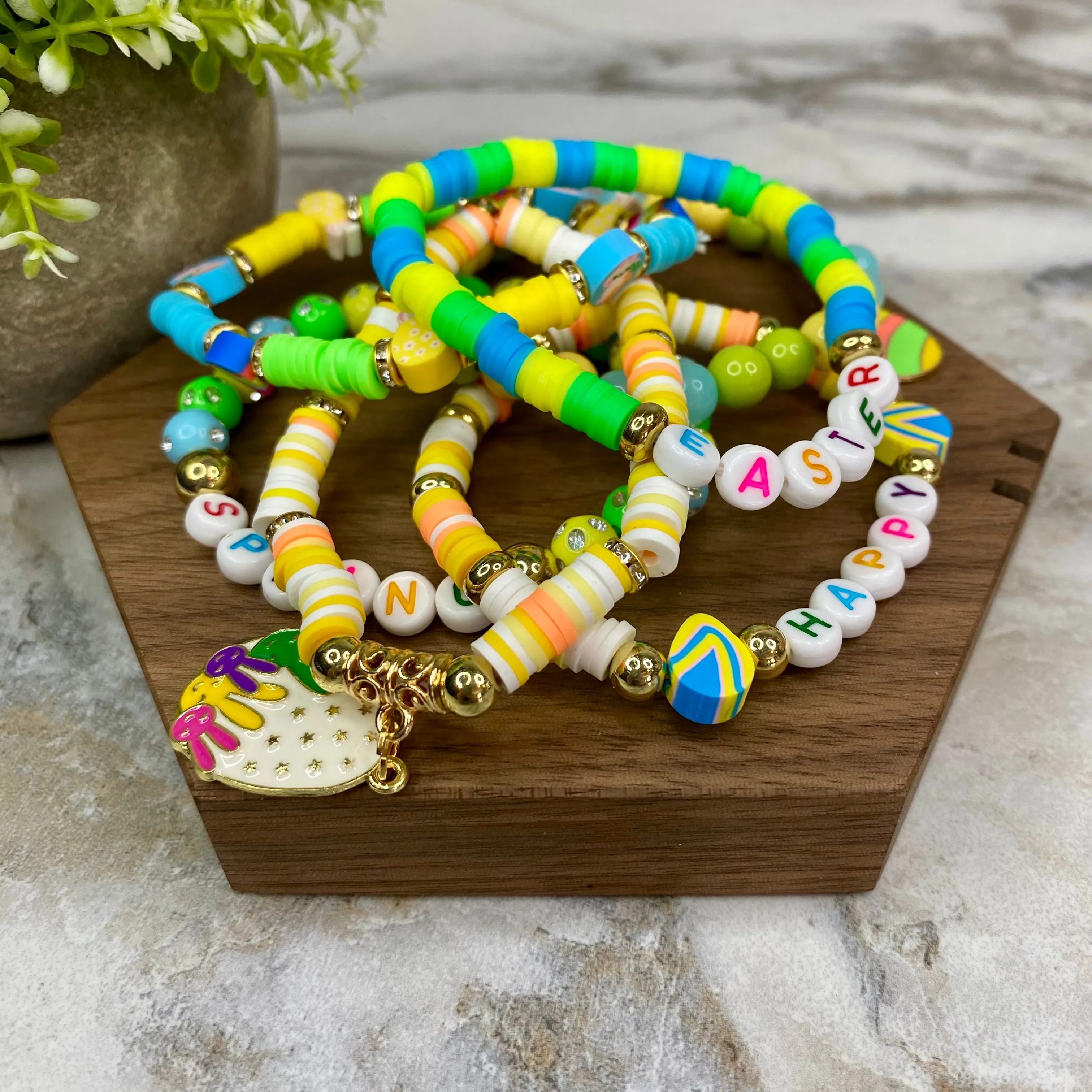 Bracelet - Clay   Bead - Easter Mix #8