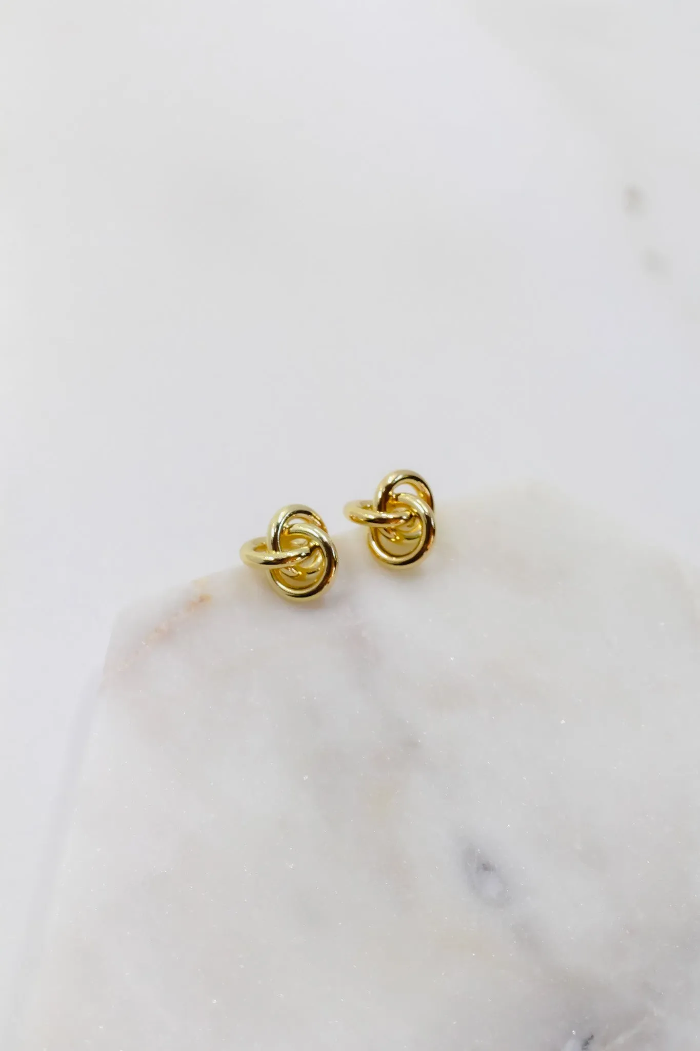 Brass Knotted Stud Earrings