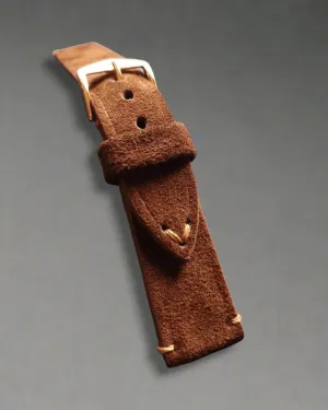 Brown suede leather strap handmade