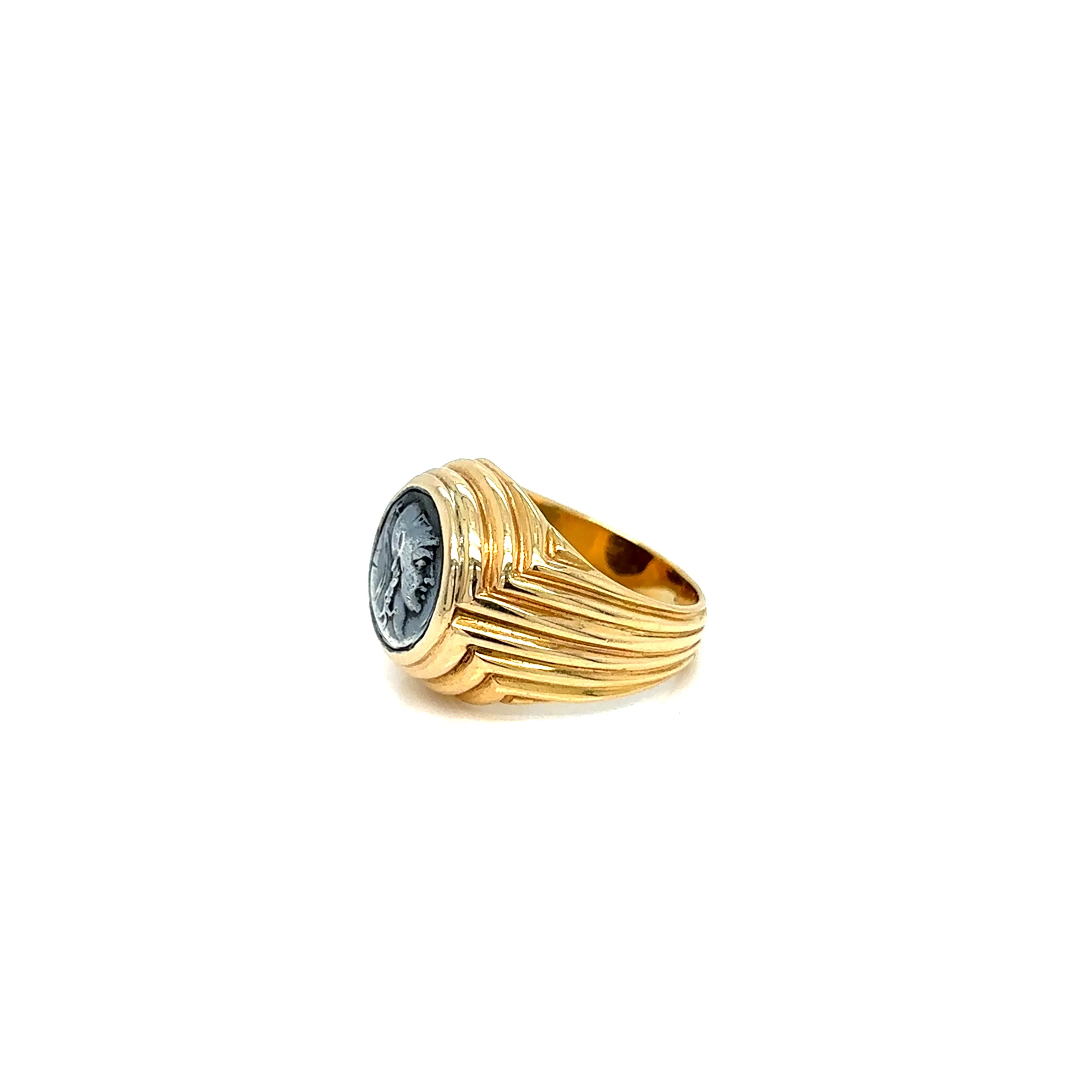 Bulgari Monete Roman Imperatorial Silver Coin Gold Ring