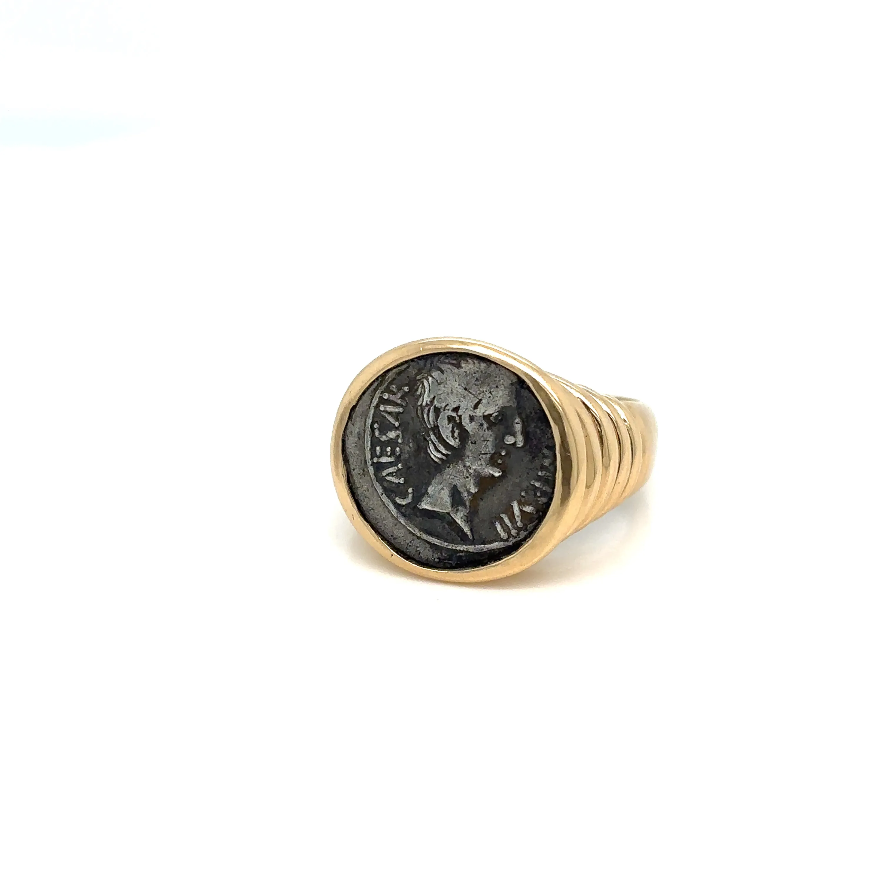 Bulgari Monete Roman Imperatorial Silver Coin Gold Ring