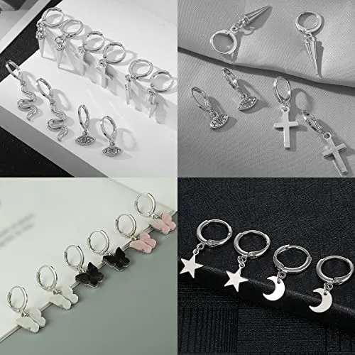 Butterfly Star Hoop Earring Sets for Girls