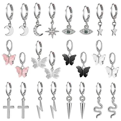 Butterfly Star Hoop Earring Sets for Girls
