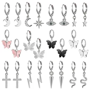 Butterfly Star Hoop Earring Sets for Girls