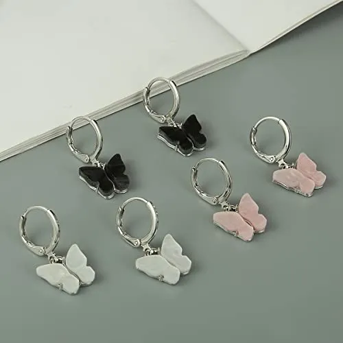 Butterfly Star Hoop Earring Sets for Girls