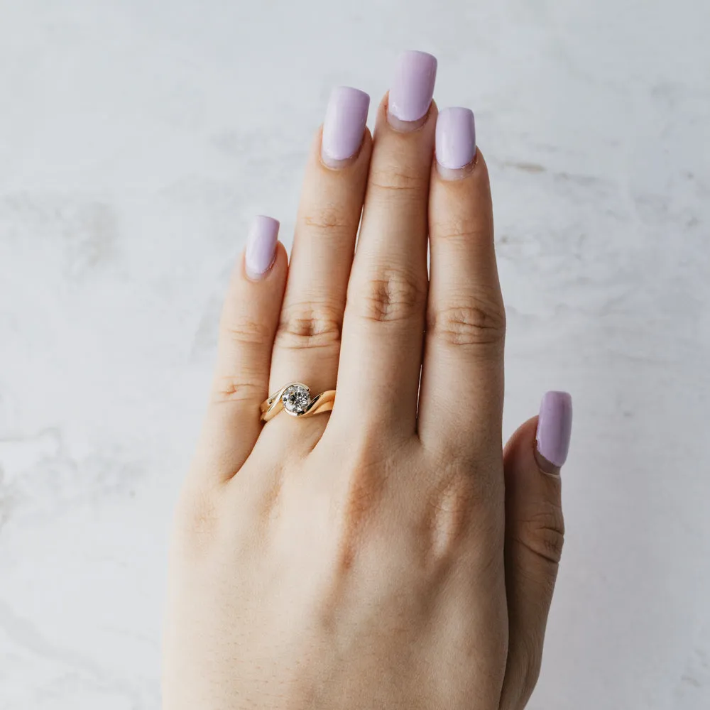 Bypass Diamond Solitaire Ring