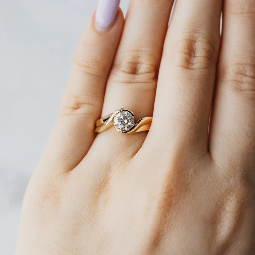 Bypass Diamond Solitaire Ring