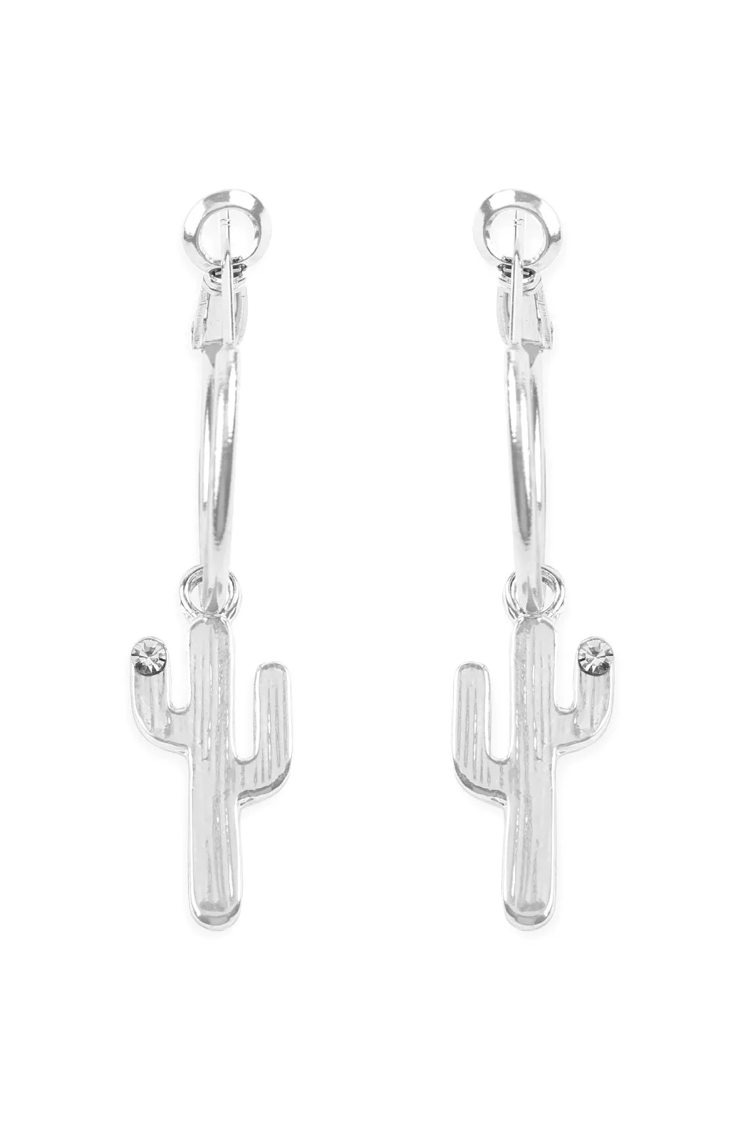 CACTUS DANGLE SMALL HOOP EARRINGS