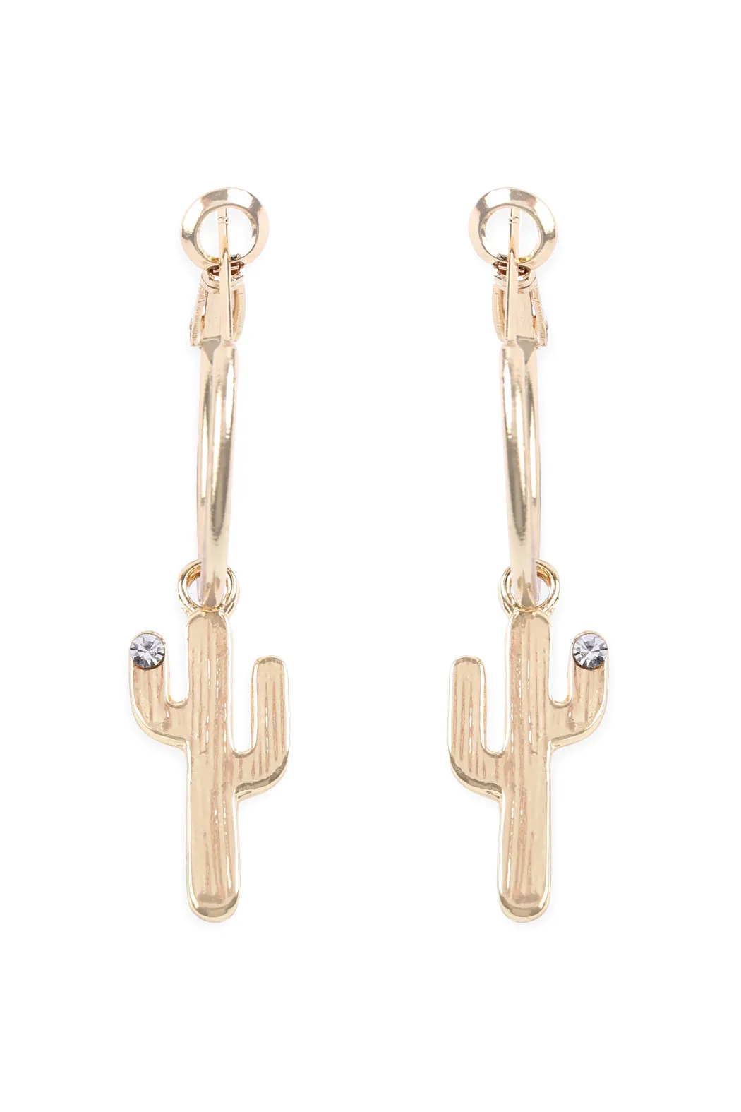 CACTUS DANGLE SMALL HOOP EARRINGS