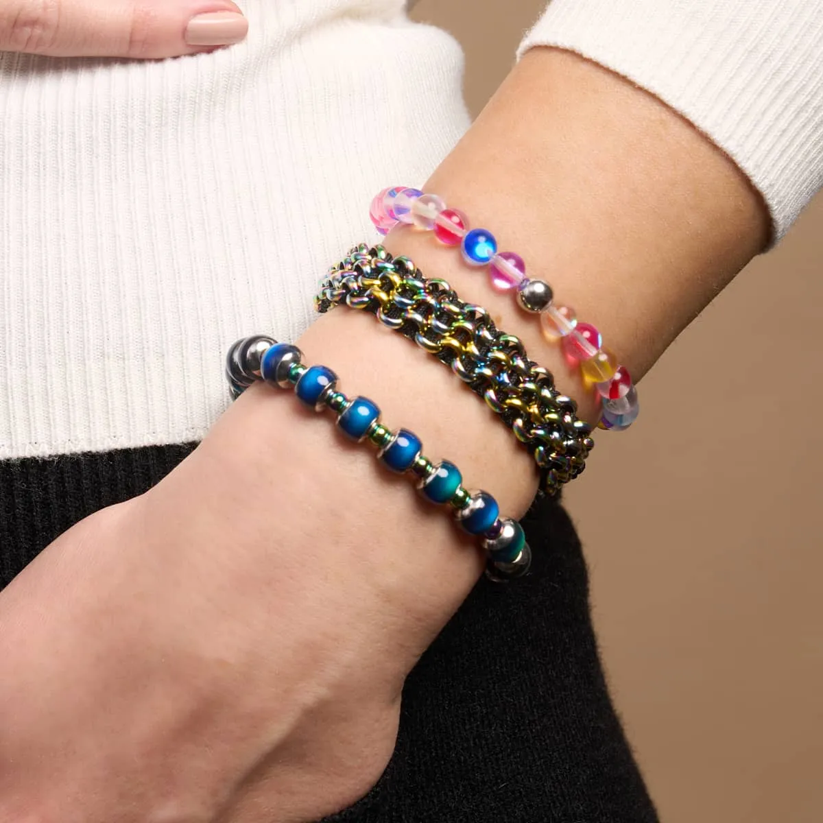 Candy Crush | Silver | Galaxy Glass Bead Bracelet