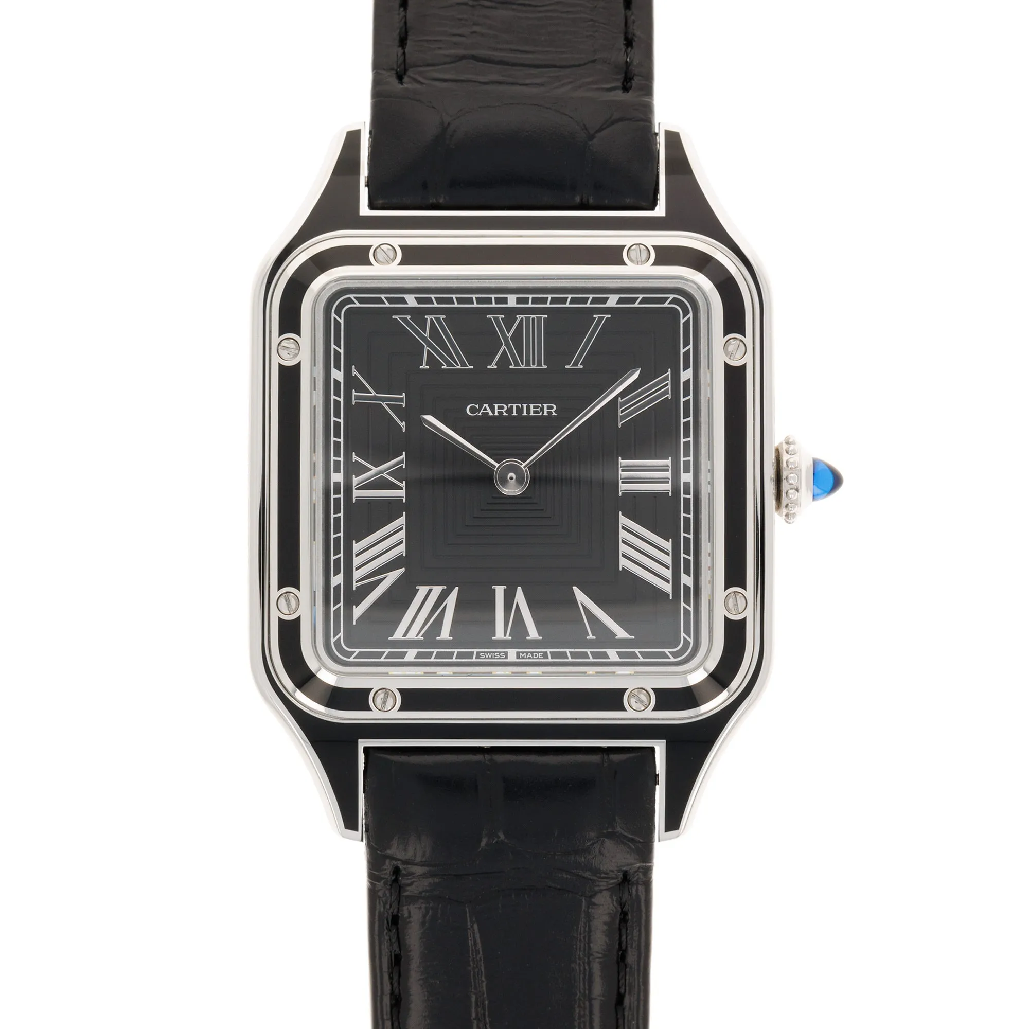 Cartier Santos Dumont Steel Black Enamel Ref. WSSA0046