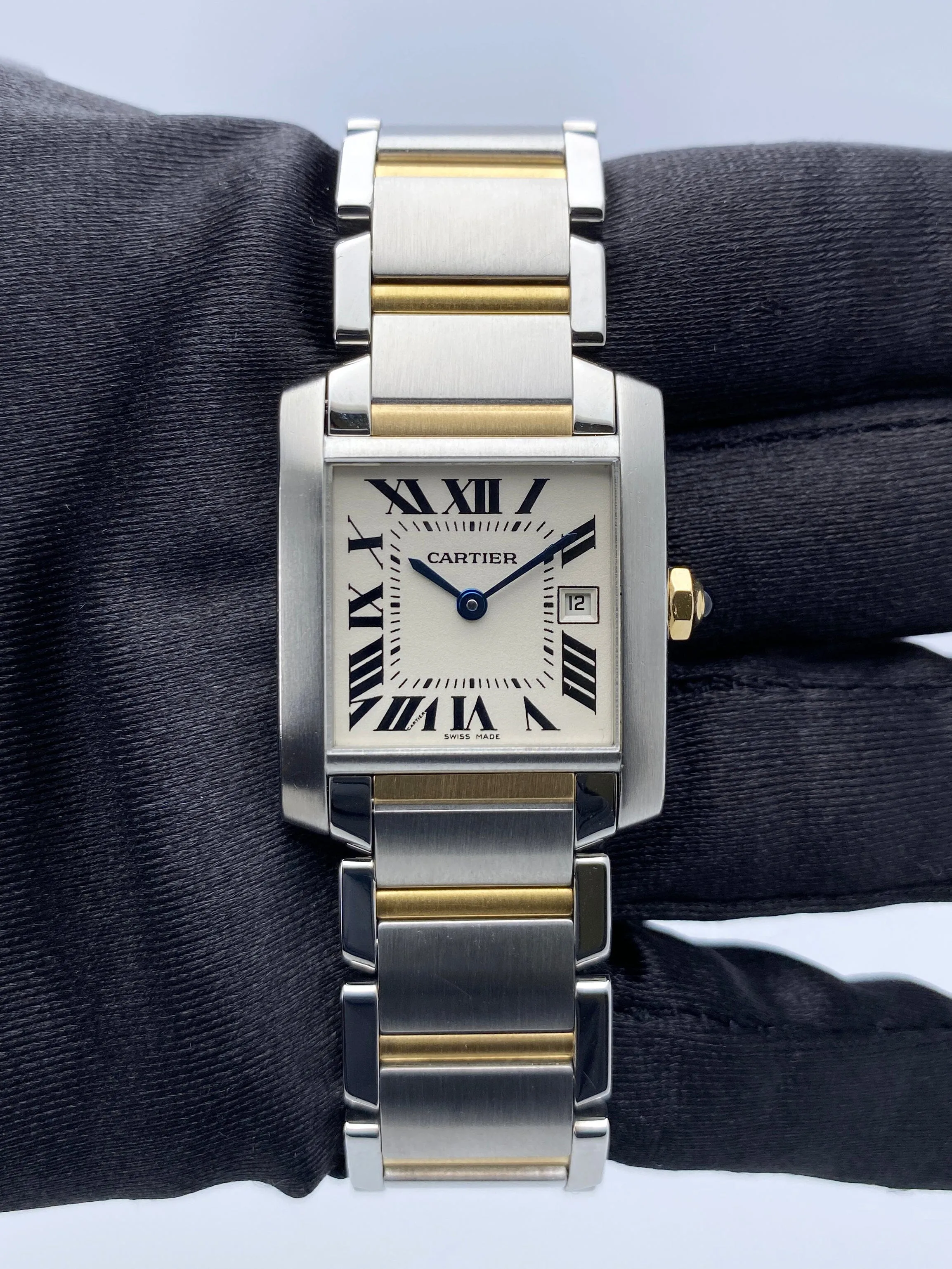 Cartier Tank Francaise W51012Q4 Two Tone Midsize Watch Box Papers