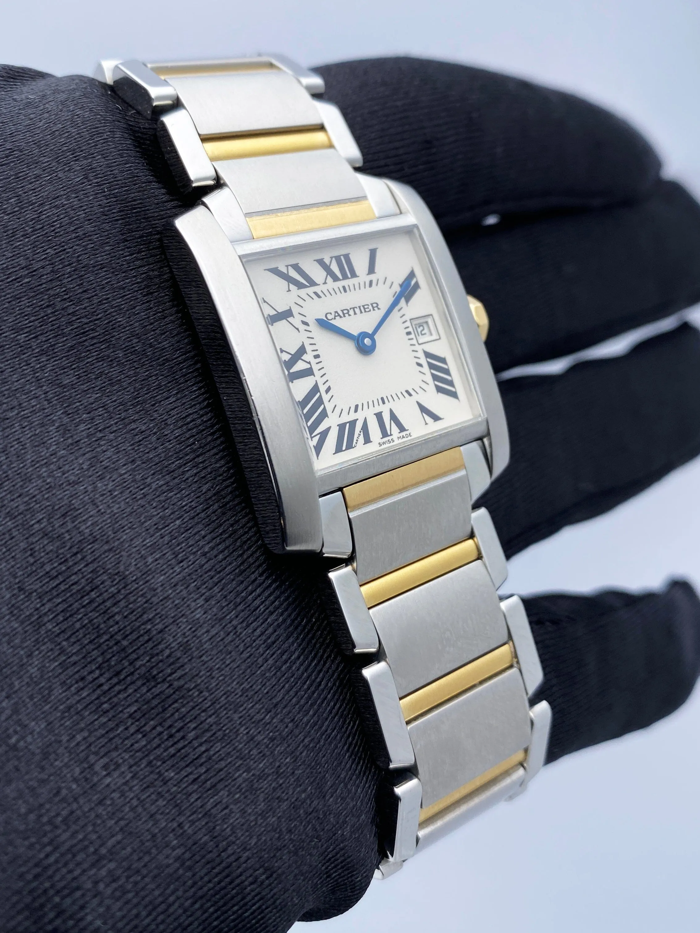Cartier Tank Francaise W51012Q4 Two Tone Midsize Watch Box Papers
