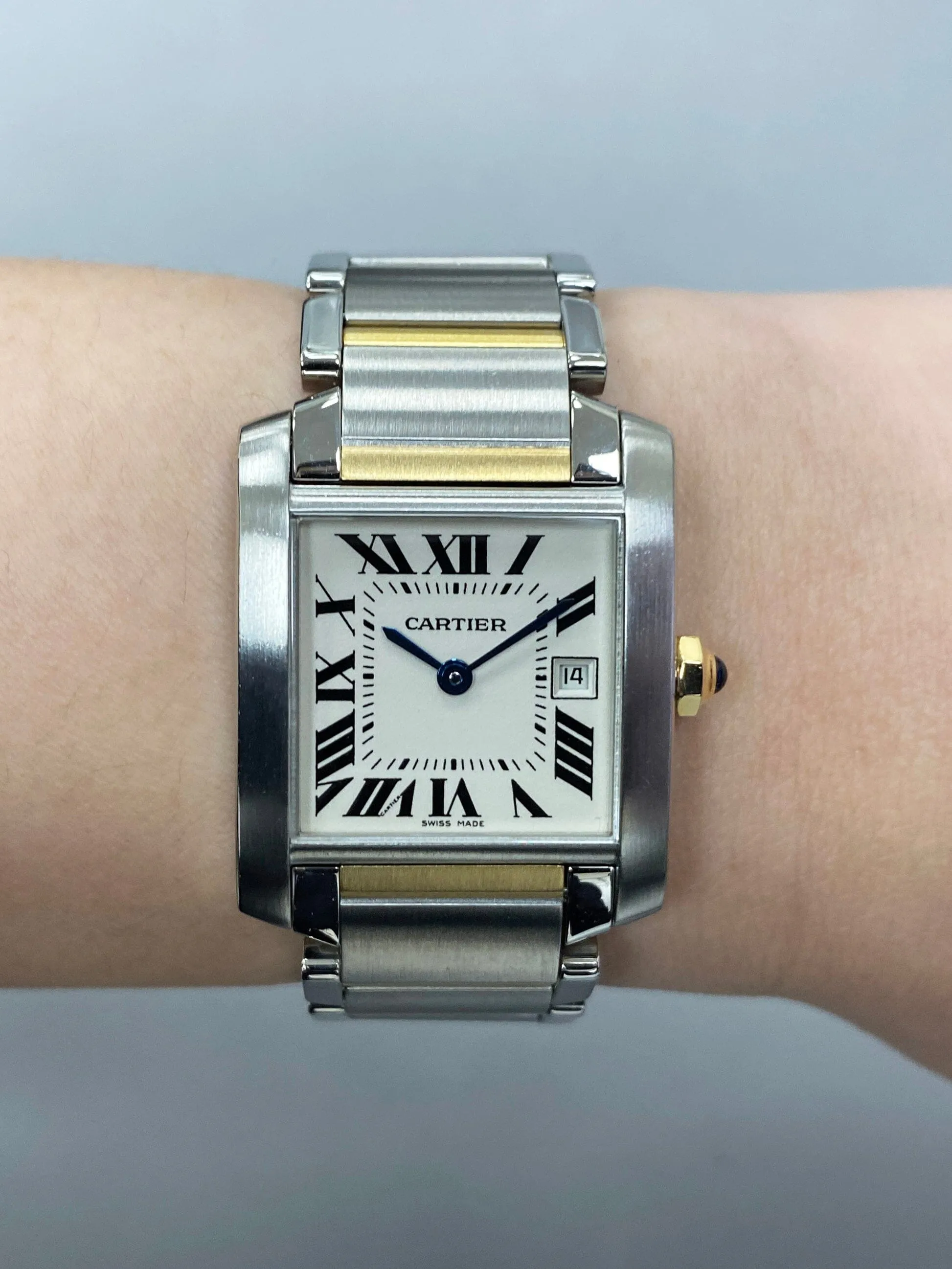 Cartier Tank Francaise W51012Q4 Two Tone Midsize Watch Box Papers