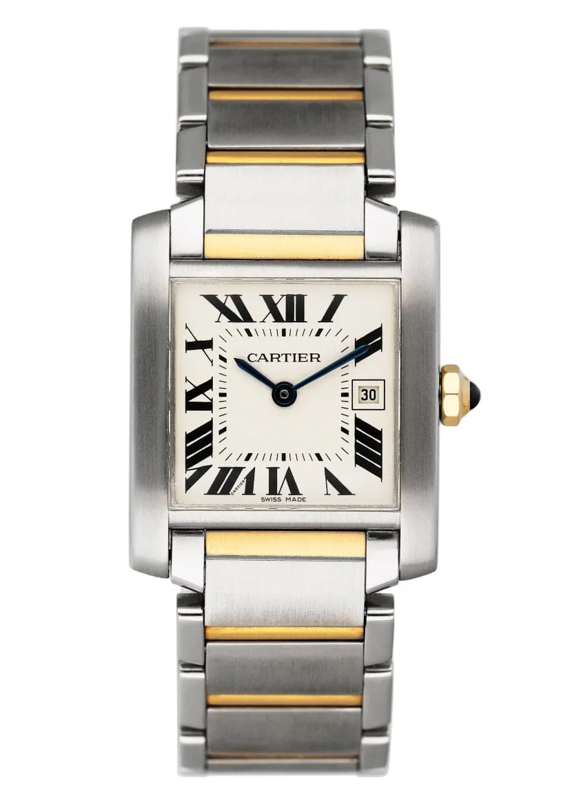 Cartier Tank Francaise W51012Q4 Two Tone Midsize Watch Box Papers
