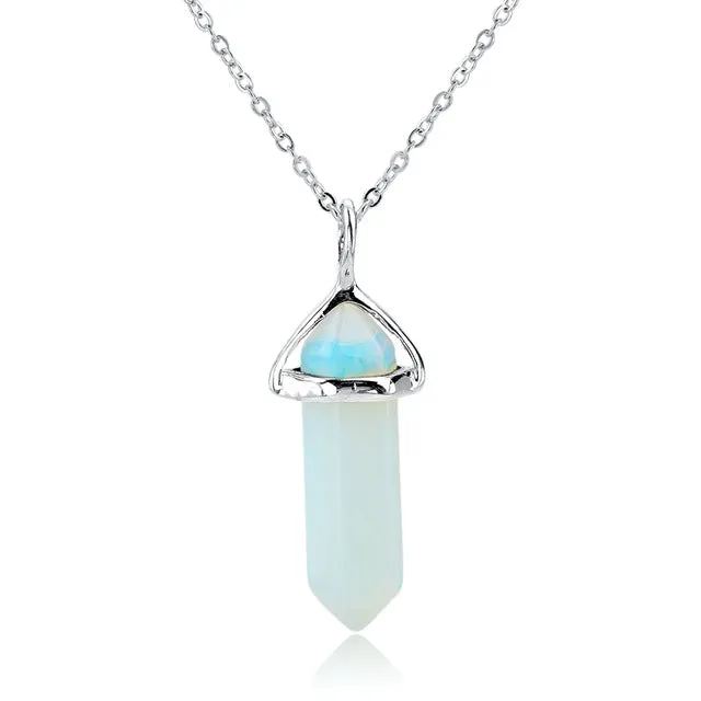 CHICVIE Natural Stone Long Necklace For Women Silver Color Statement DIY Necklaces Pendants Ethnic Jewelry Accessories SNE150808