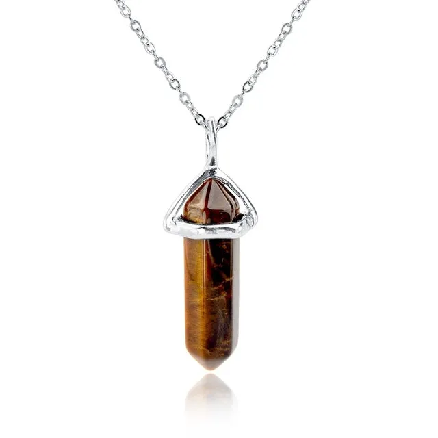 CHICVIE Natural Stone Long Necklace For Women Silver Color Statement DIY Necklaces Pendants Ethnic Jewelry Accessories SNE150808