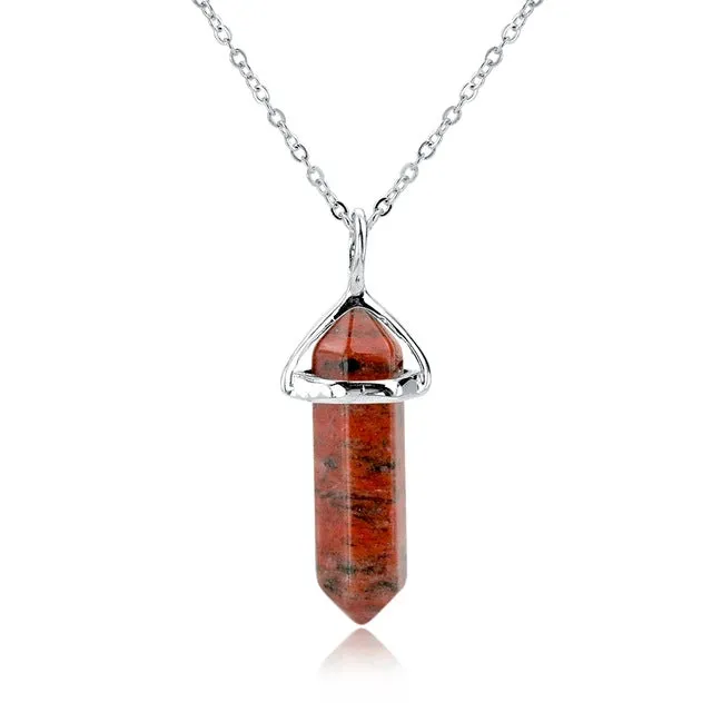 CHICVIE Natural Stone Long Necklace For Women Silver Color Statement DIY Necklaces Pendants Ethnic Jewelry Accessories SNE150808