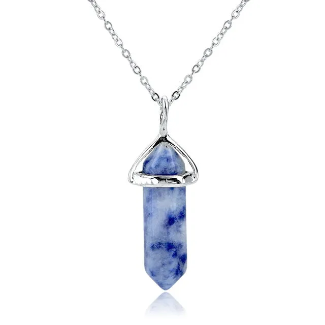 CHICVIE Natural Stone Long Necklace For Women Silver Color Statement DIY Necklaces Pendants Ethnic Jewelry Accessories SNE150808