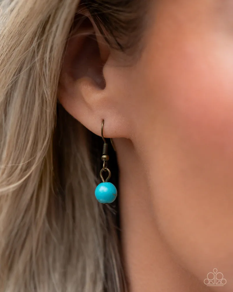 Chill Country - Brass (Brown and Turquoise Stone) Necklace