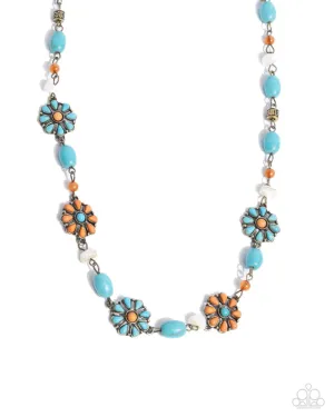 Chill Country - Brass (Brown and Turquoise Stone) Necklace