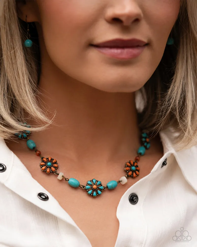 Chill Country - Brass (Brown and Turquoise Stone) Necklace
