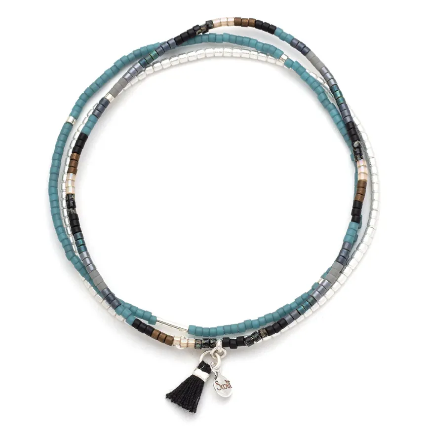Chromacolor Miyuki Bracelet Trio - Black Multi/Silver