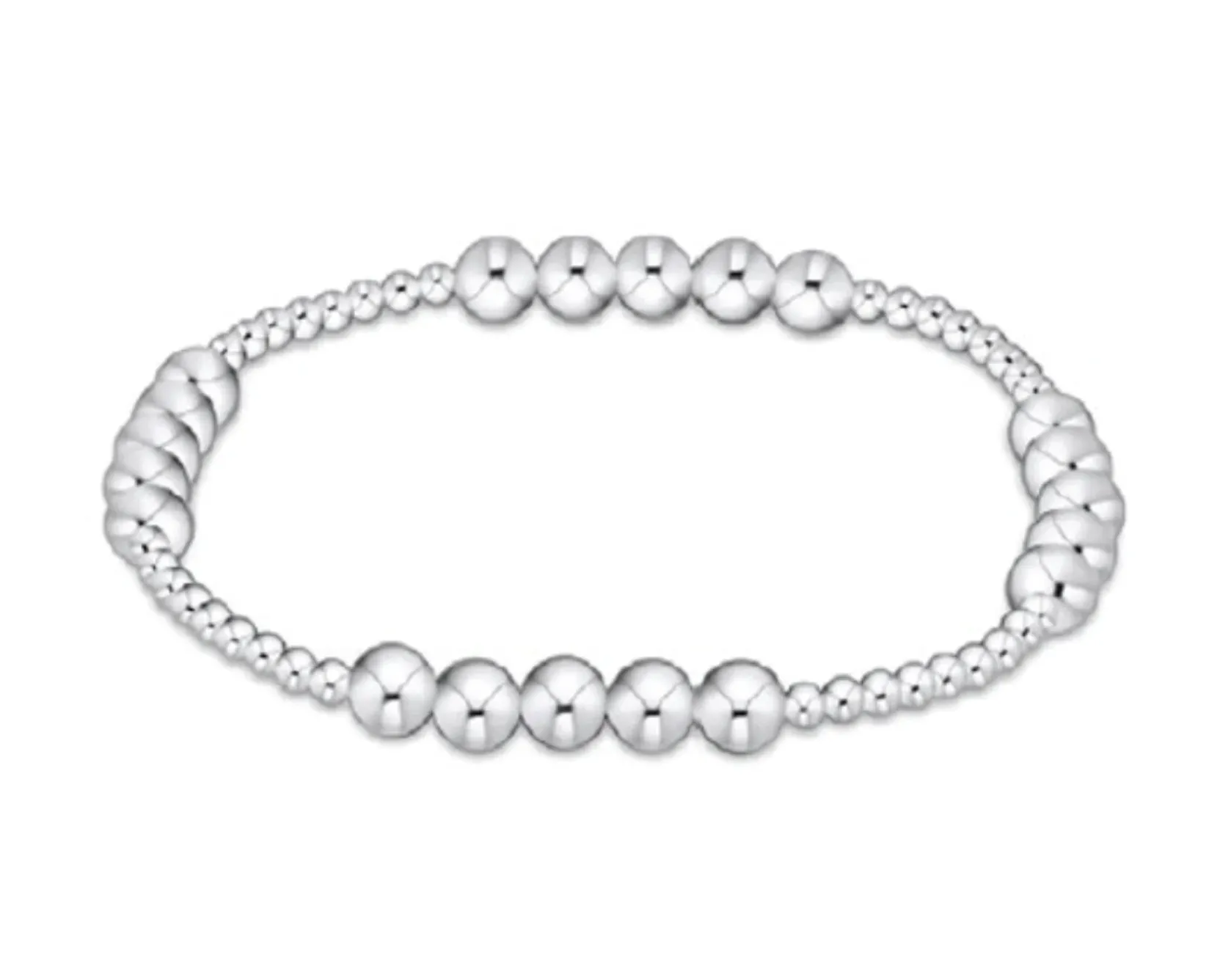 Classic Blissful Pattern 2mm Bead Bracelet - 4mm Sterling