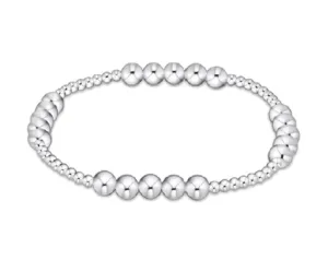 Classic Blissful Pattern 2mm Bead Bracelet - 4mm Sterling