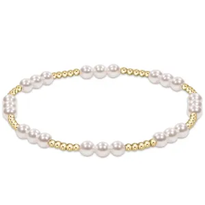 Classic Joy Pattern Gold Bead Bracelet 4mm Pearl