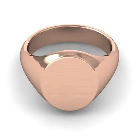Classic Oval 14mm x 12mm - 18 Carat Rose Gold Signet Ring