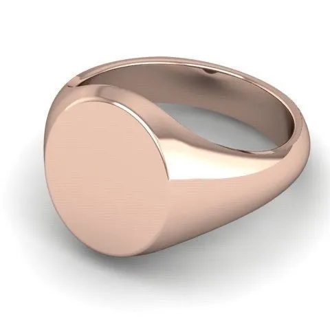 Classic Oval 14mm x 12mm - 18 Carat Rose Gold Signet Ring