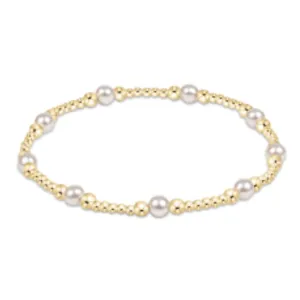 Classic Purpose Pattern Gold Bead Bracelet 4mm Pearl