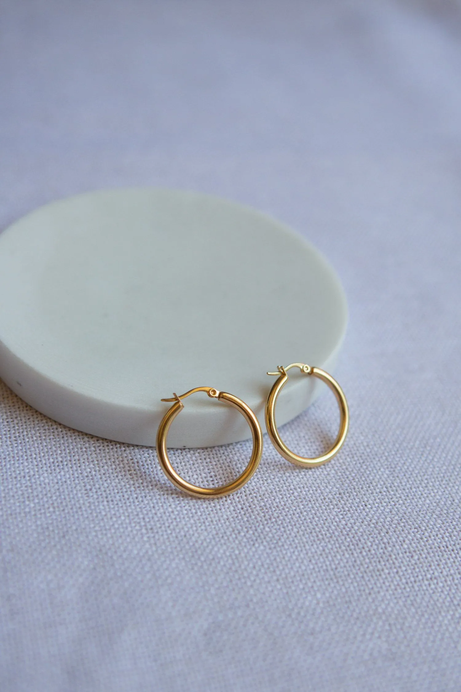 Classic Small Latch Back Gold Hoop Earrings