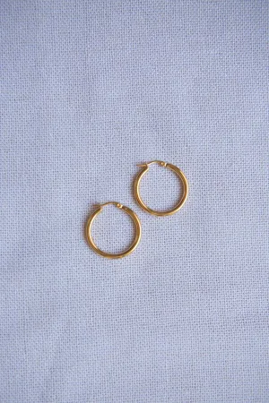 Classic Small Latch Back Gold Hoop Earrings