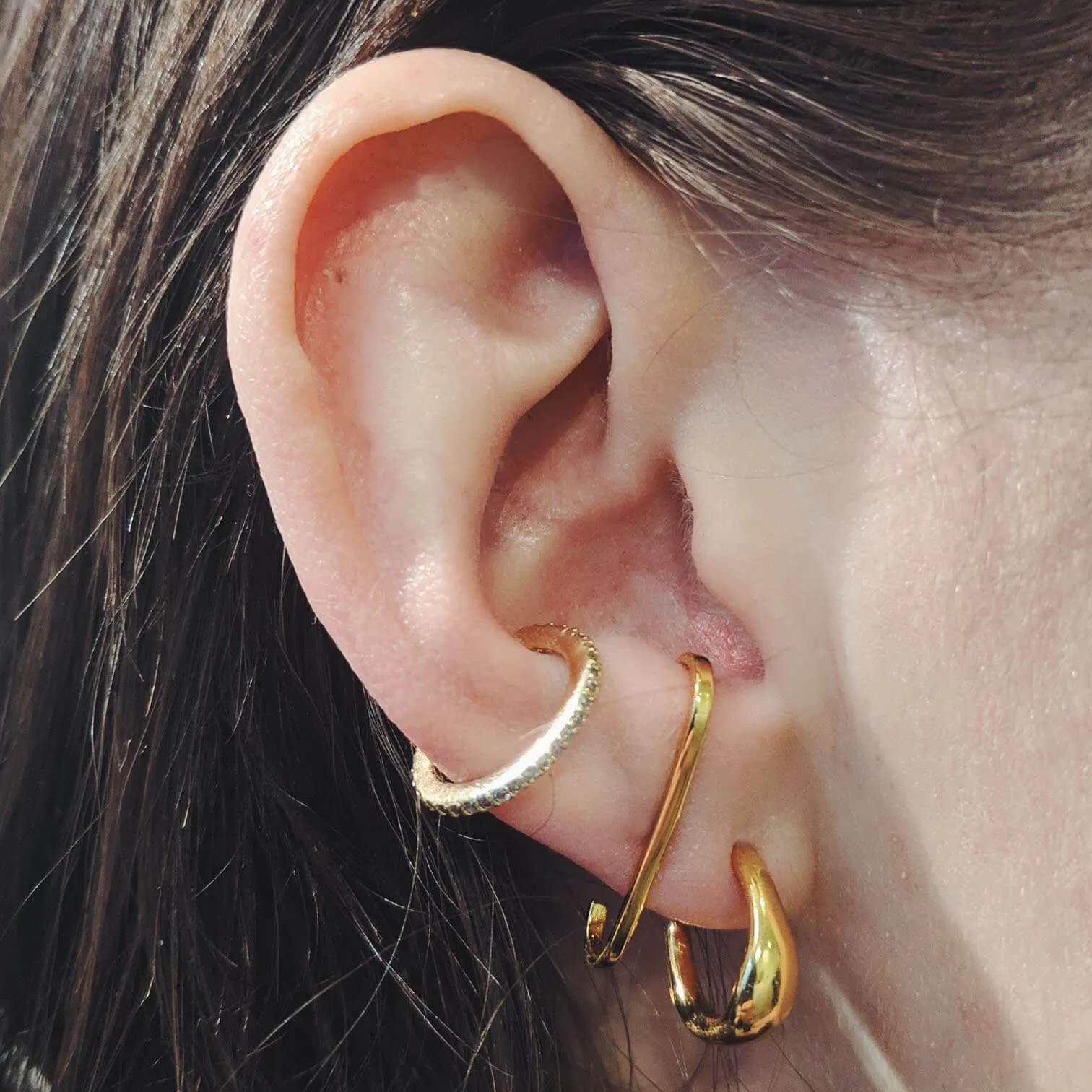 Classic Suspender Earrings in Gold Vermeil