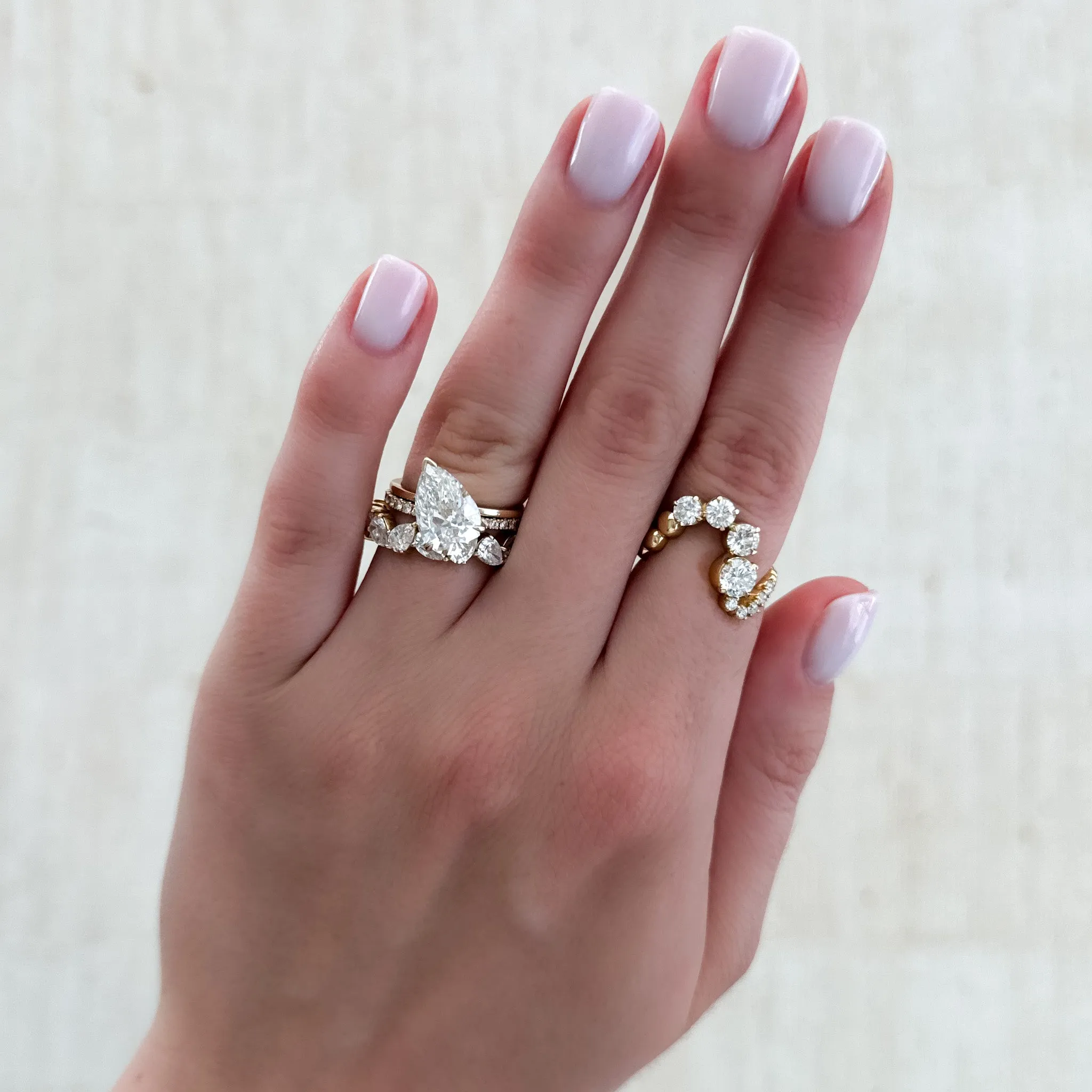 Claw Set Wave Diamond Ring No. 1