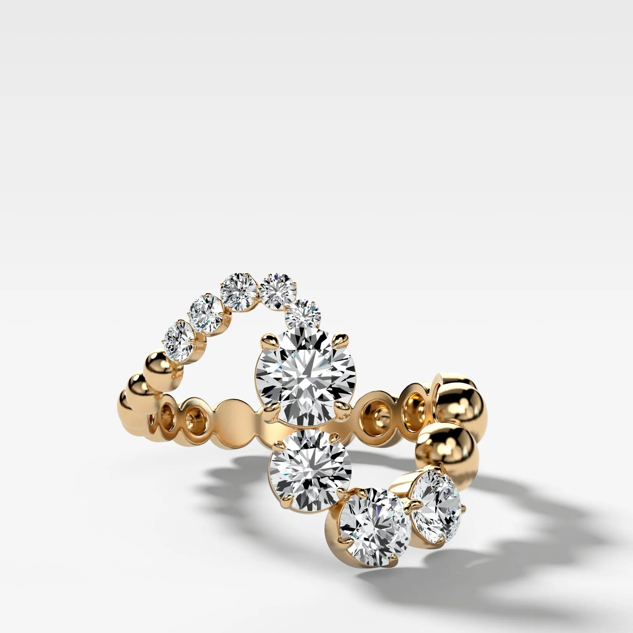 Claw Set Wave Diamond Ring No. 1