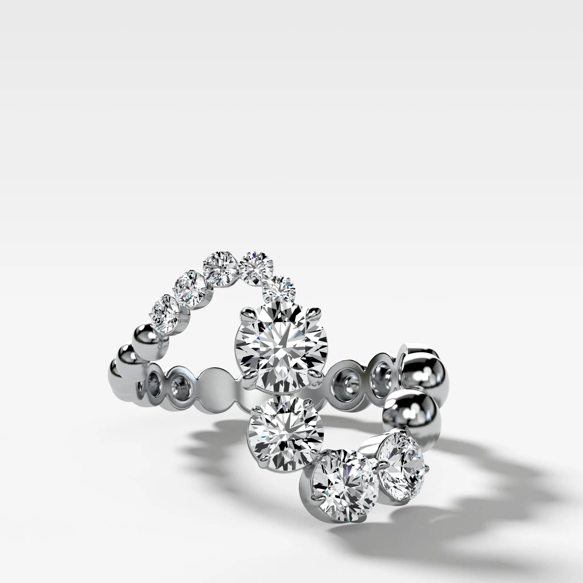 Claw Set Wave Diamond Ring No. 1