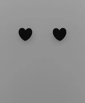 Color Coat Heart Studs