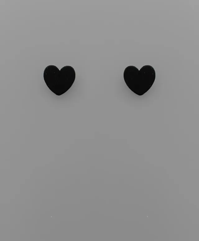 Color Coat Heart Studs