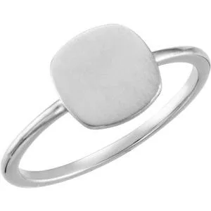 Continuum Sterling Silver Cushion Engravable Ring