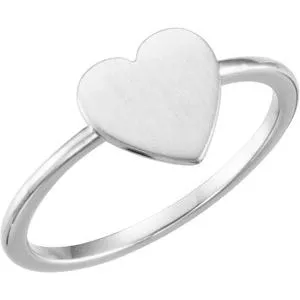 Continuum Sterling Silver Heart Engravable Ring